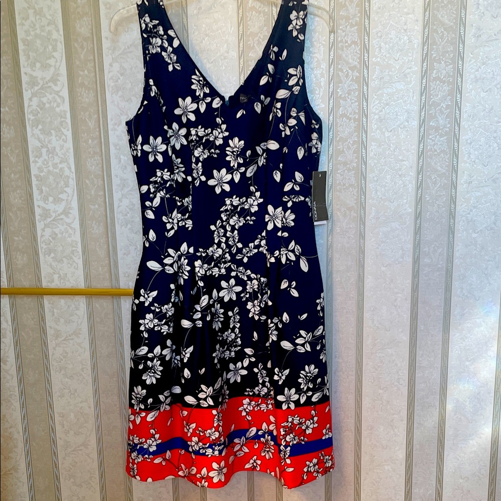 Donna Ricco striking short Party dress! Double lined, deep  pockets, full skirt.